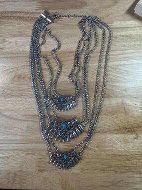 Idyllwind Silver-Tone Layered Necklace with Turquoise Accents